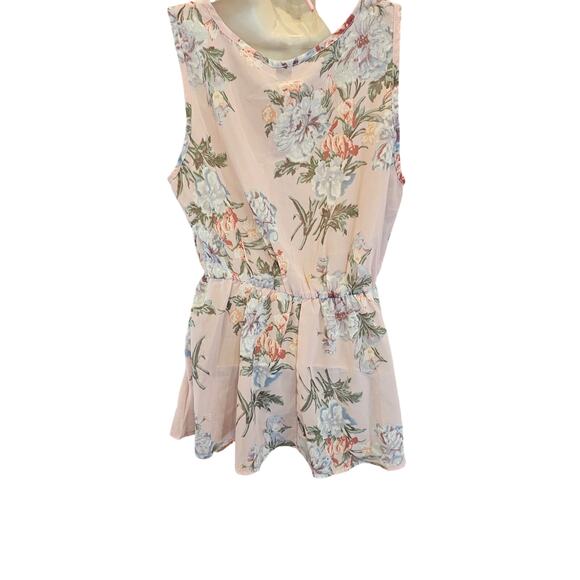 NWT emery rose coquette cottagecore high low chiffon summer blouse tank v neck M - Picture 4 of 7